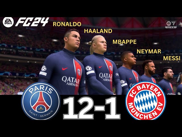 WHAT HAPPEN IF MESSI, RONALDO, MBAPPE, NEYMAR, PLAY TOGETHER ON PSG VS BAYERN