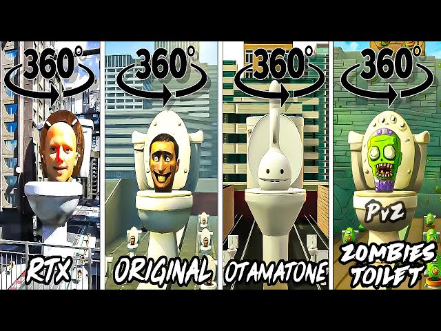 Skibidi toilet RTX vs ORIGINAL vs Otamatone vs Zombie Toilet 360º VR