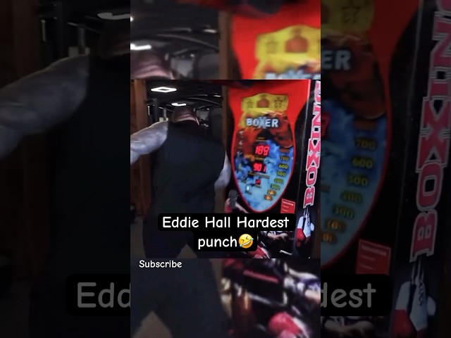 Eddie Hall hardest punch 😳#punchingmachine #funny #shorts