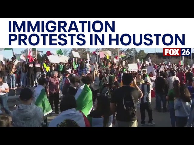 Houston protesters take to the streets to call for immigration rights