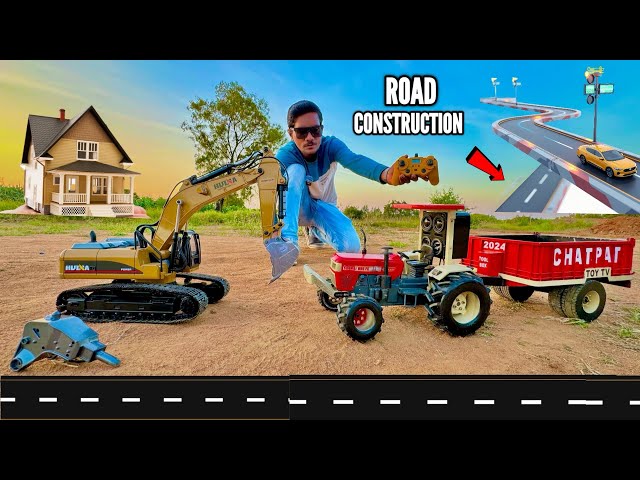 I build Road By Using Rc Swaraj Tractor & Professional Huina Excavator