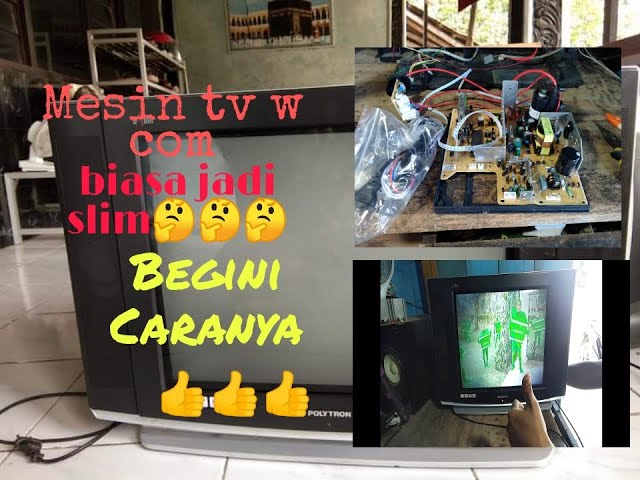 Tutorial pasang mesin tv w com ke tv Polytron slim