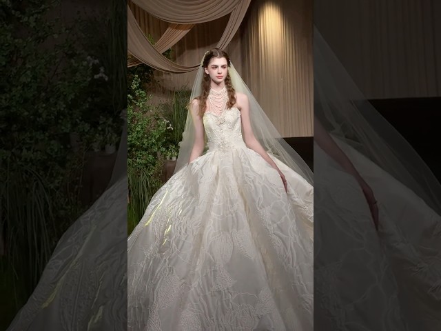 white satin wedding gown design attractive model fashion show models walk hollywood dress design