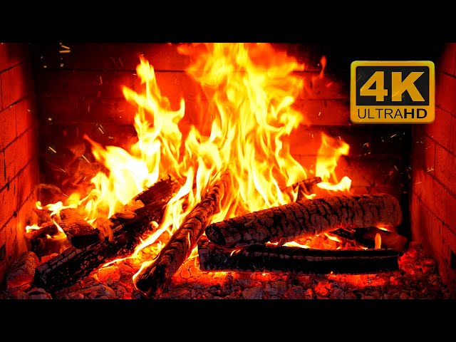 🔥 Fireplace 4K UHD! Fireplace with Crackling Fire Sounds. Fireplace Burning for Home