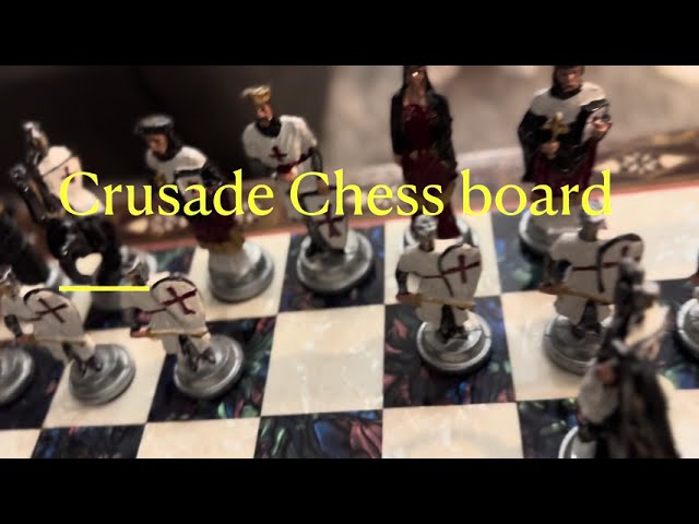 Exquiste chess set made of marble and hand painted figurines