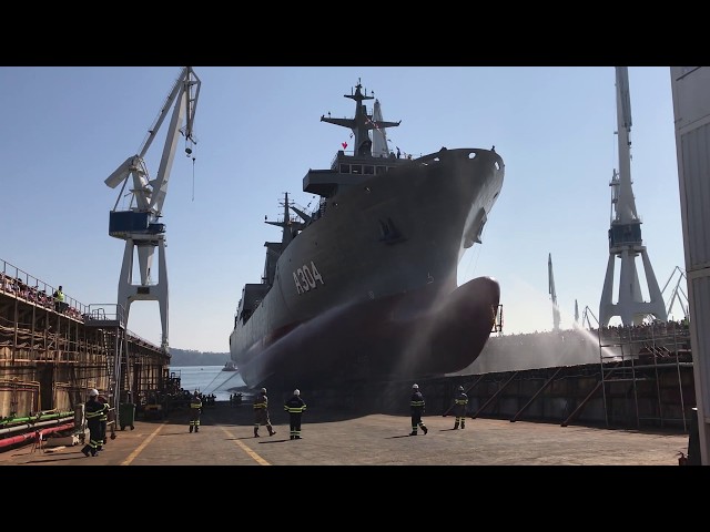 Launch of NUSHIP Stalwart at Ferrol Shipyard in Spain