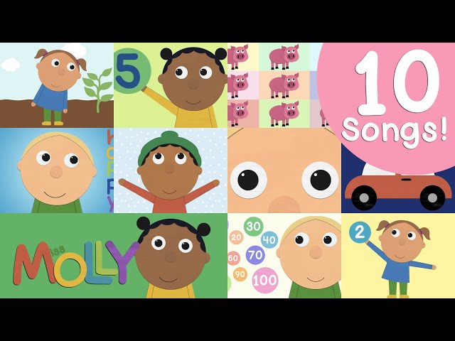 Miss Molly Songs 2: COUNTING, WEATHER, PLANTS, FEELINGS, 5 SENSES | The ALPHABET Kids