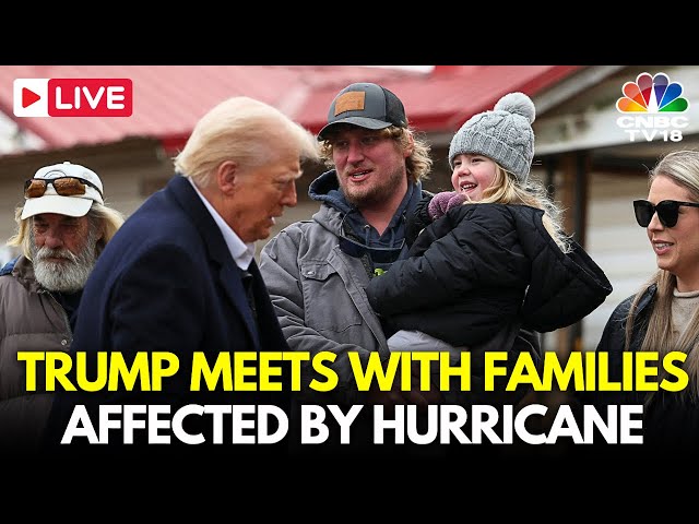 LIVE: US President Trump Meets with Families Affected By Hurricane Helene in North Carolina | N18G