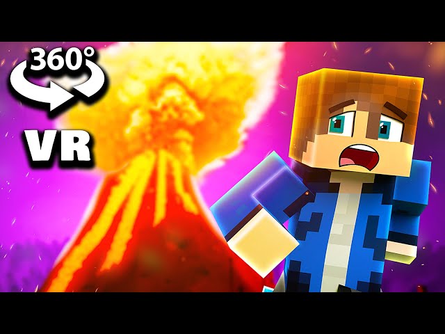 🌋360° VR - VOLCANO ERUPTION (Minecraft Animation)