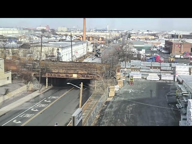 Tractor Trailer Hits Bridge  - 12' 4" Clearance - Elizabeth City New Jersey