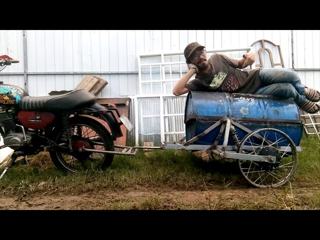 Made motorcycle camper trailer - 3rd day