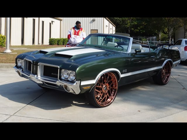 Caught This 442 Cutlass Convertible on 24s, 57 Bel Air Convertible Custom Console at 4eva Customs