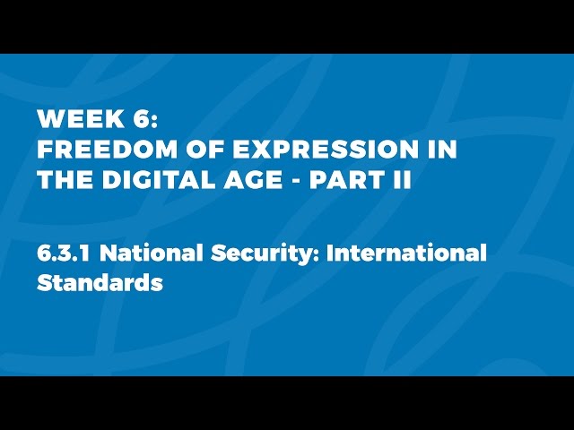 MOOC FOE1x | 6.3.1 National Security: International Standards