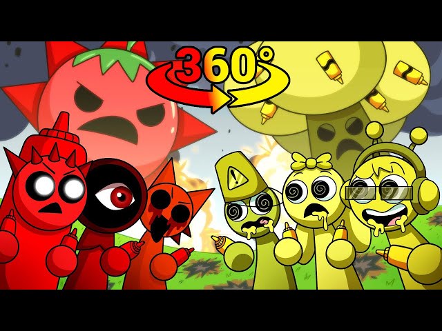 SPRUNKI: KETCHUP vs. MUSTARD?! (Cartoon Animation) 360° VR