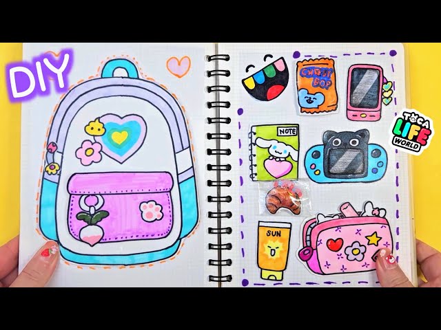 paper diy✨ Toca Boca School Bag 🖍종이 놀이 Back to School asmr