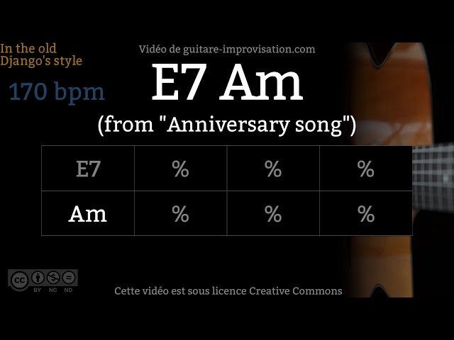 E7 Am (170 bpm) - Gypsy jazz Backing track / Jazz manouche