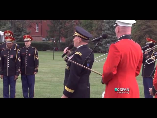 General Martin Dempsey sings 'Parting Glass' at his retirement ceremony