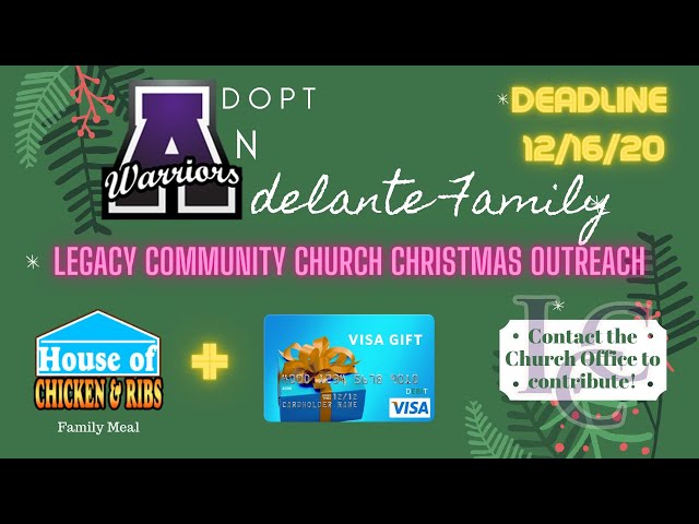 Legacy Christmas Outreach 2020: Adopt An Adelante Family!