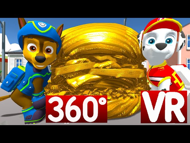 Gold Food vs Silver Food Cheeseburger Kitten VR Memes 360° video