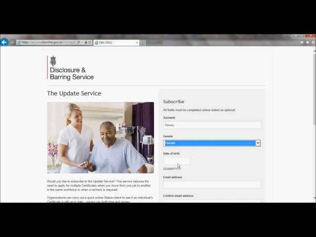 DBS check - how to complete the update service online.