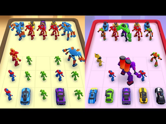 Robot merge Car Game - Part 2, Robot Rise Rampage,Cars vs monster Robots, New Epic battle