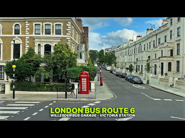 Upper-deck London bus ride from Willesden to Victoria Station aboard the re-routed London Bus 6 🚌