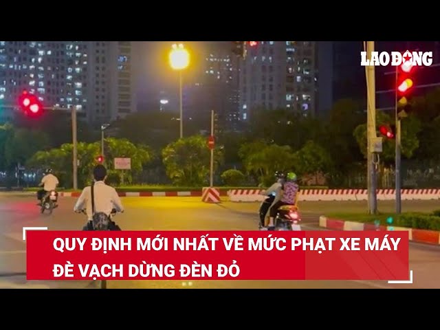 Quy định mới nhất về mức phạt xe máy đè vạch dừng đèn đỏ | Báo Lao Động