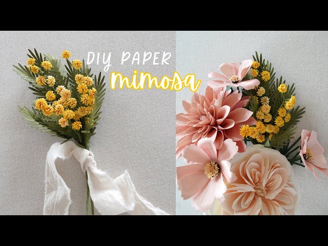 DIY Mimosa Paper Flowers – Easy Cricut Template & Step-by-Step Tutorial