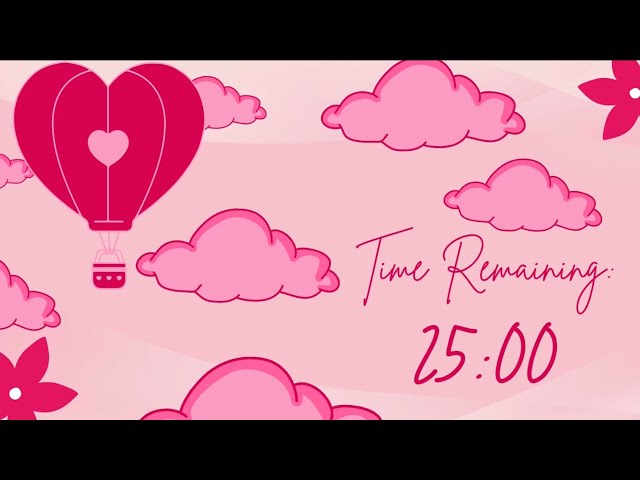 Valentine's Day 25 Minute Countdown Timer 💖 | For Teachers, Students & Productivity Lovers!