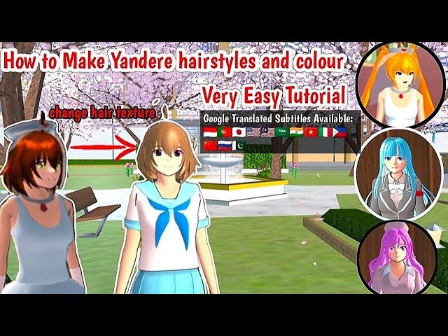 How to Make Yandere Hairstyles and Colour| Easy Tutorial| Sakura School Simulator