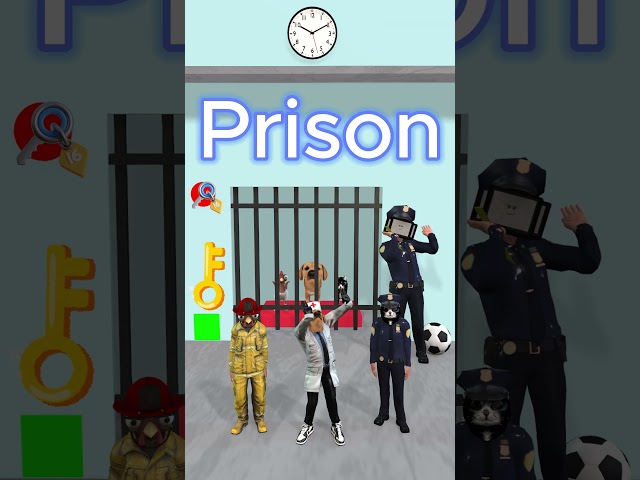 Chicken, Cat cute Vs Dog cute? Which animal can rescue its child from prison? #cat #dog