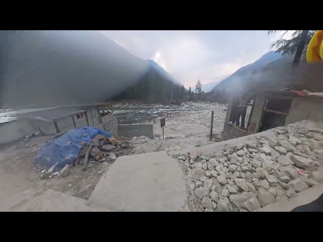 Tracking View Of Mountains With 360 View #insta360x4 #mountains #parvatiriver #kasol