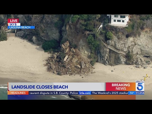 Landslide closes Thousand Steps in Laguna Beach