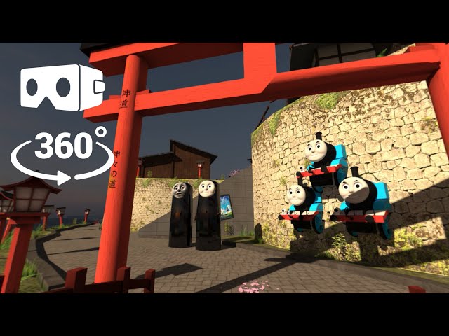 [4K VR 360°] Ghibli Studio mood video and Scary face of Thomas the tank engine