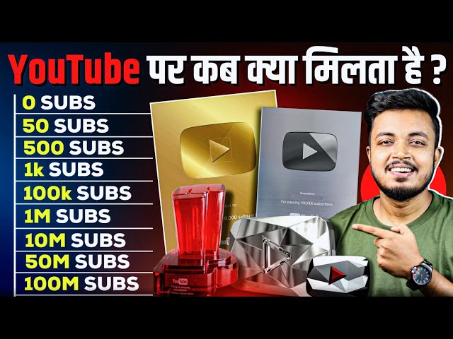 0 Subscriber To 100M Subscriber Par YouTube Kab Kya deta hai ? YouTube Awards Full Explained