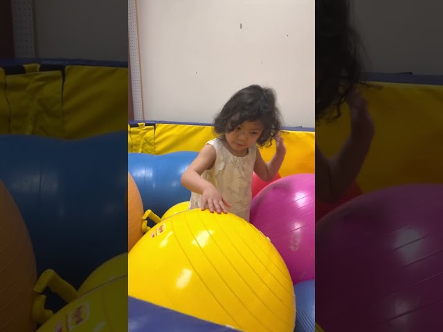 3-Year-Old Thrives in Ball Pit During Physical Therapy Session #ballpit #fun #shorts