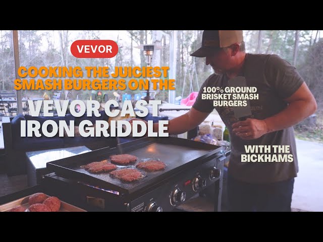 Cooking Smash Burgers with Ground Brisket on the Vevor Griddle | Making Juicy burgers on the Griddle