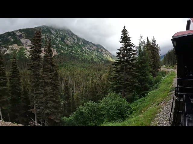 Train ride through the mountains of Skagway, Alaska August 2022