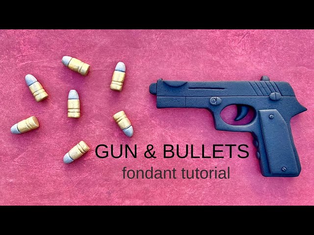 How to make a fondant GUN & BULLETS cake topper