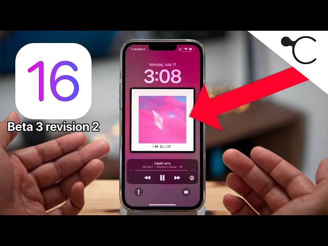 iOS 16 Beta 3 revision 2: Large Lock Screen album art walkthrough