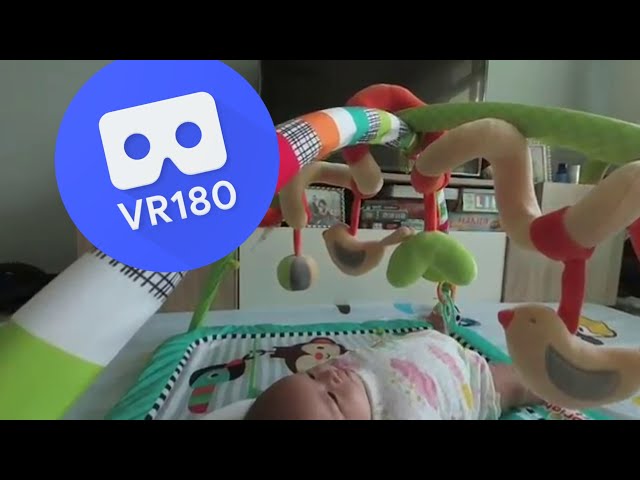 [VR180 5.7k] Baby Riley's play gym session @ 3months | Vuze XR 180° 3D