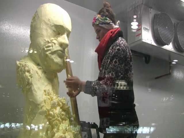 Olenka Kleban butter sculpting Rob Ford at the CNE