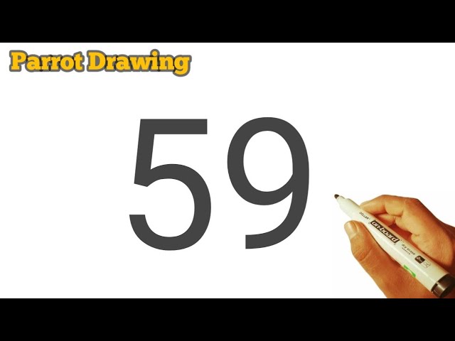 Parrot 🦜 drawing from 59 number easy trick l Easy tota drawing l Easy Parrot 🐦 59 number