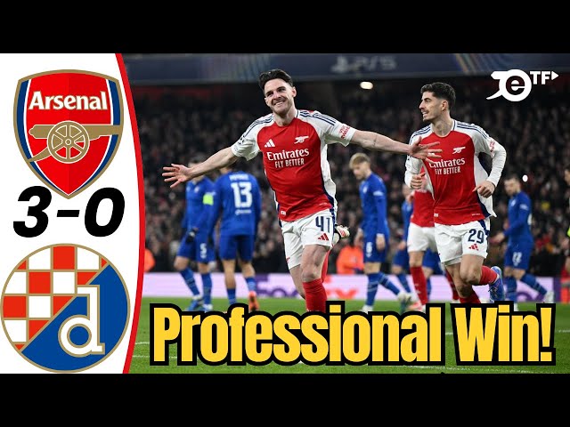 Arsenal 3-0 Dinamo Zagreb | Professional Win! | Rice, Havertz & Ødegaard cruise to victoryGoal's to