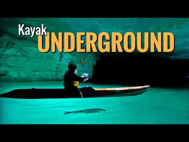 Kayak in an abandoned mine in the Red River Gorge, Kentucky with The Gorge Underground