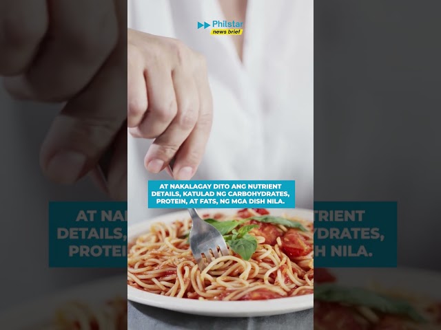 Calorie counts isasama na sa restaurant menus sa QC