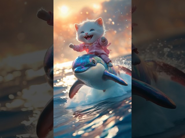 Cat Dad Rescues Baby From Rainbow Orca #cat  #cute   #cartoon