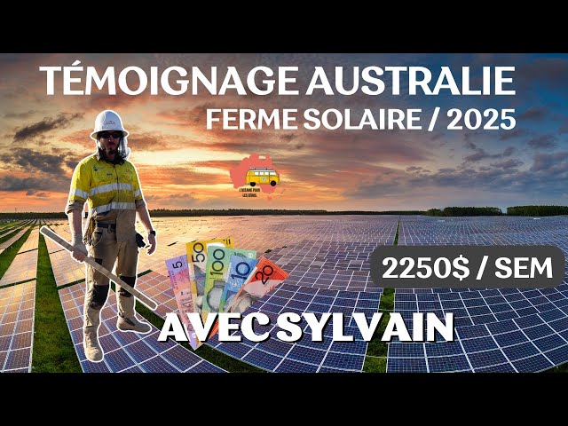 Travailler dans le solaire en Australie  (8 000 $/mois)