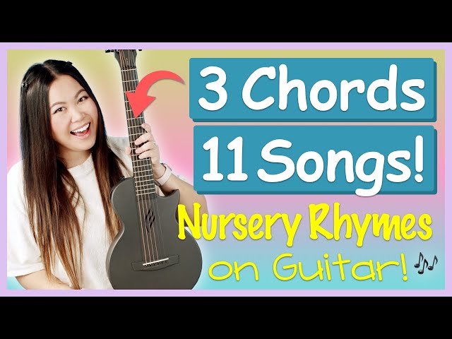 3 Chords - 11 Nursery Rhyme Songs! 🎶 (Feat. Nova Go MINI - My Smallest Guitar! 😱) #beginnerguitar