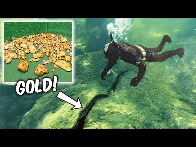 Diver Discovers Gold In Underwater Crack!